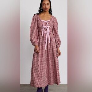 Damson Madder Gingham Bow Dress